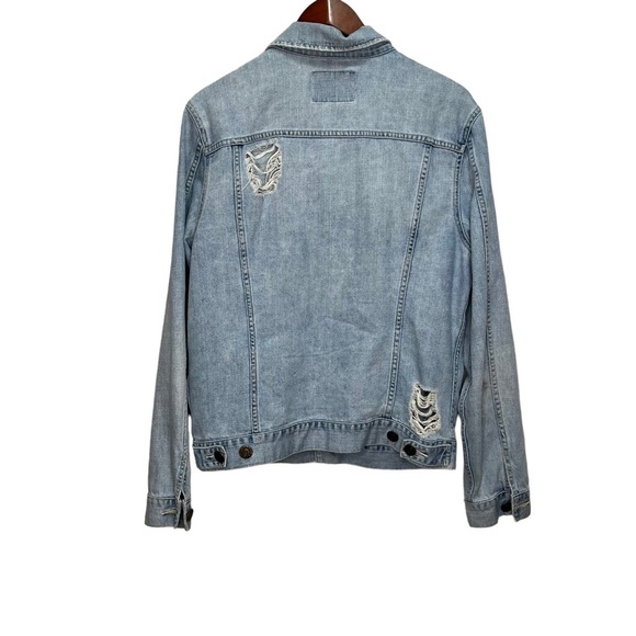 Vintage Guess Distressed Denim Jean Jacket Size Large - Picture 2 of 13